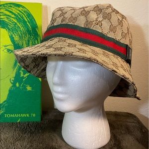 [SOLD on M] Vintage Gucci Bucket Hat, Beige & Brown Monogram: Size M